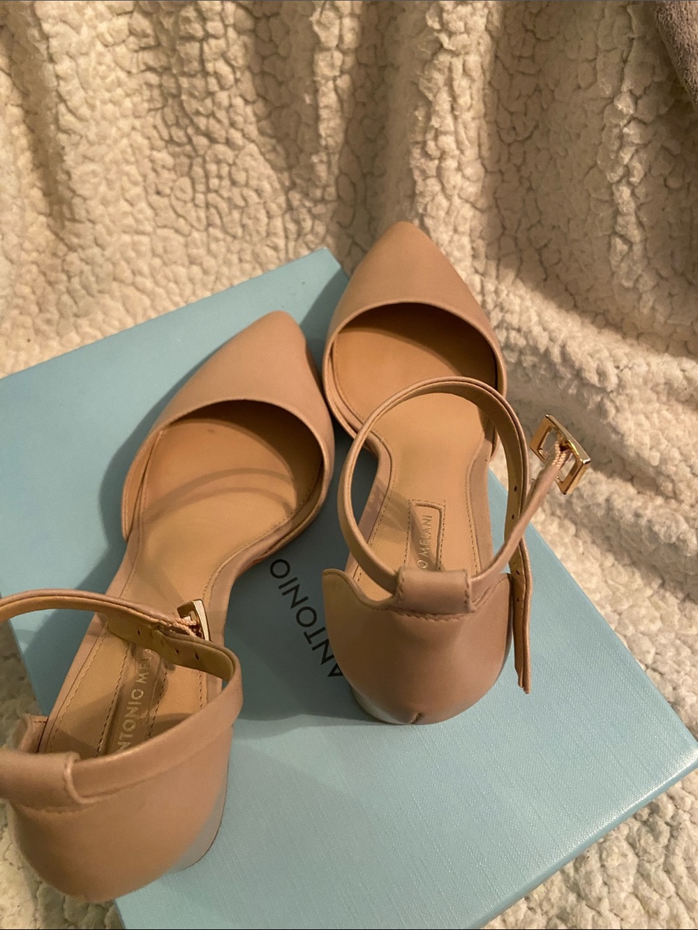 ANTONIO MELANI Pink Marble Block Heel Ankle Strap Pumps - Picture 10 of 16
